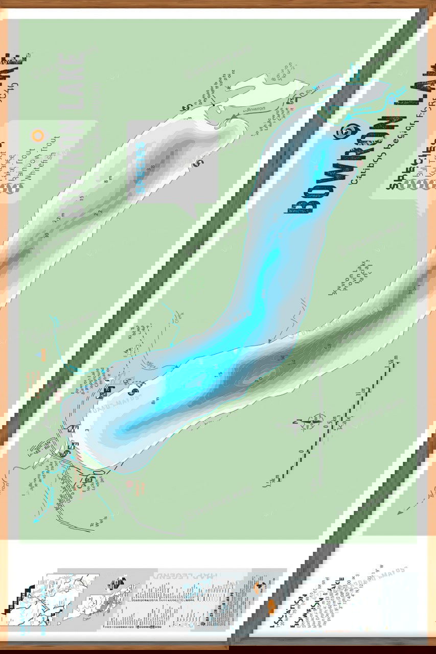 FCRBC40 Bowron Lake  - Wall Map - Backroad Maps