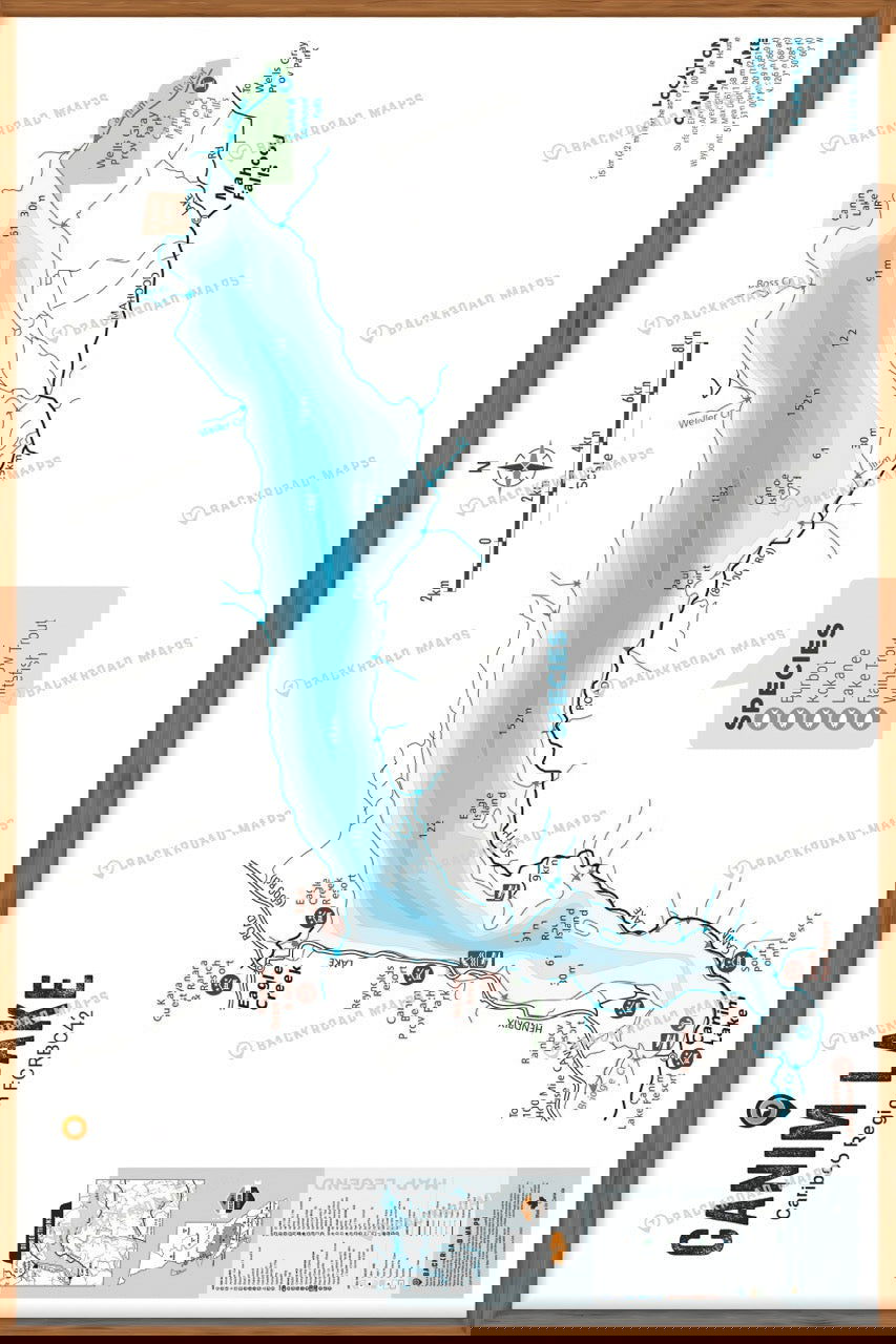 FCRBC42 Canim Lake  - Wall Map - Backroad Maps