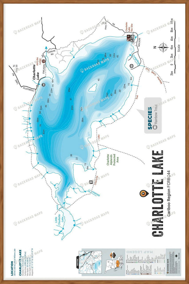FCRBC44 Charlotte Lake  - Wall Map - Backroad Maps