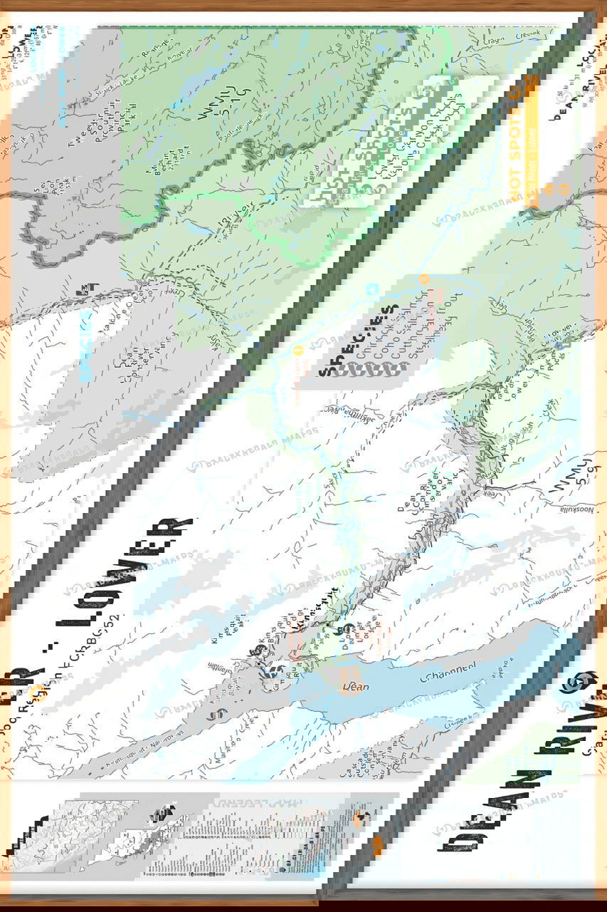 FCRBC52 Dean River - Lower  - Wall Map - Backroad Maps