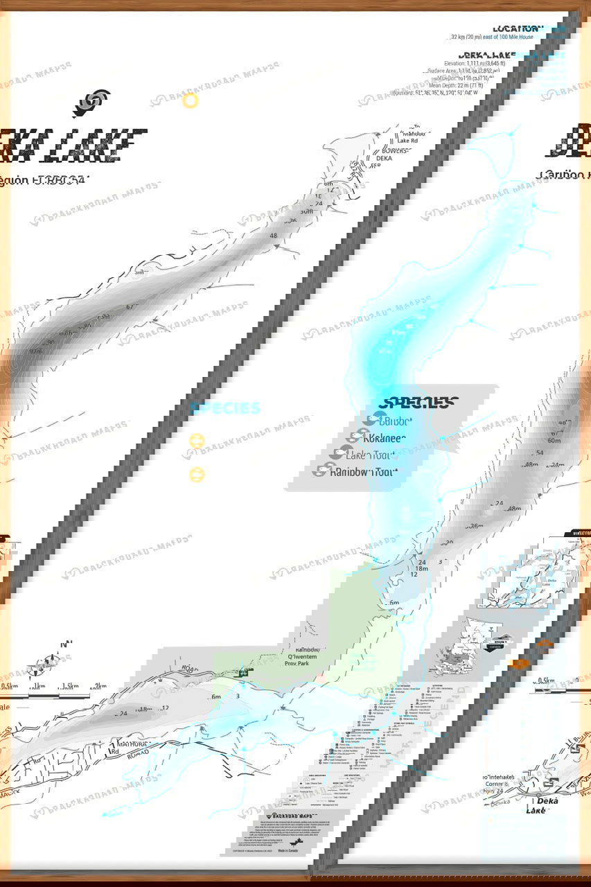 FCRBC54 Deka Lake  - Wall Map - Backroad Maps