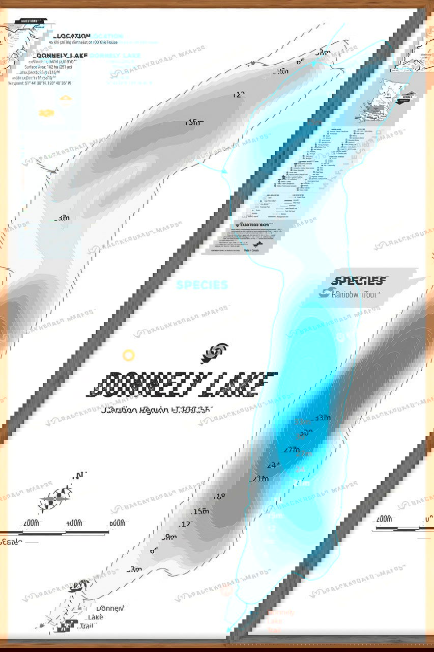 FCRBC56 Donnely Lake  - Wall Map - Backroad Maps