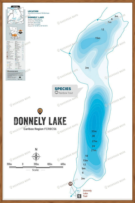 FCRBC56 Donnely Lake  - Wall Map - Backroad Maps