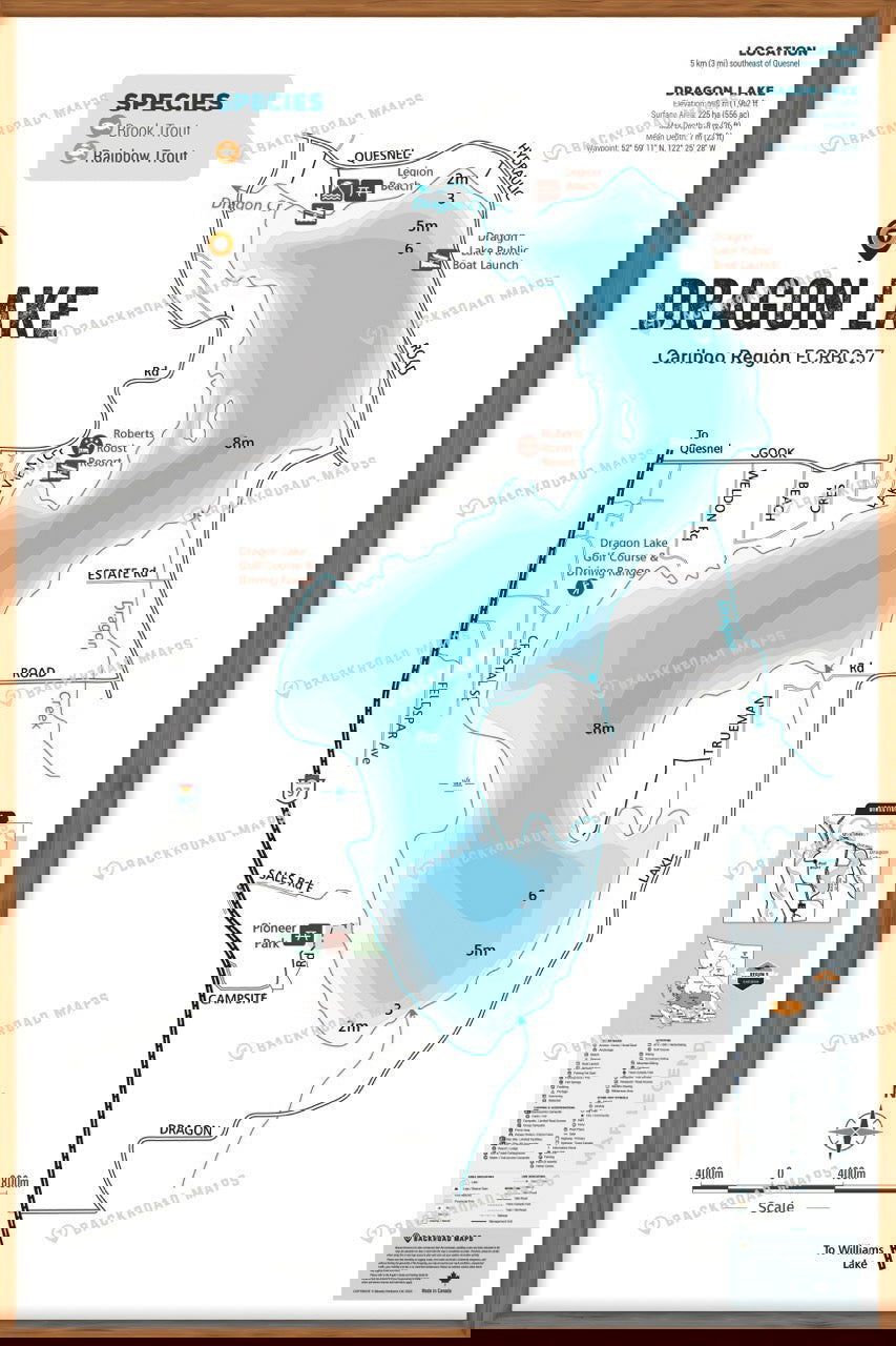FCRBC57 Dragon Lake - Quesnel  - Wall Map - Backroad Maps