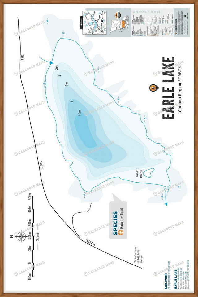 FCRBC61 Earle  - Wall Map - Backroad Maps