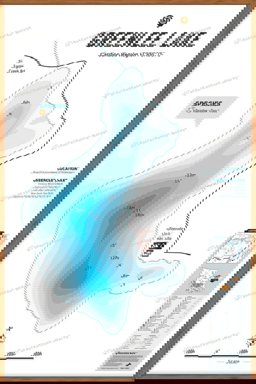 FCRBC75 Greenlee  - Wall Map - Backroad Maps