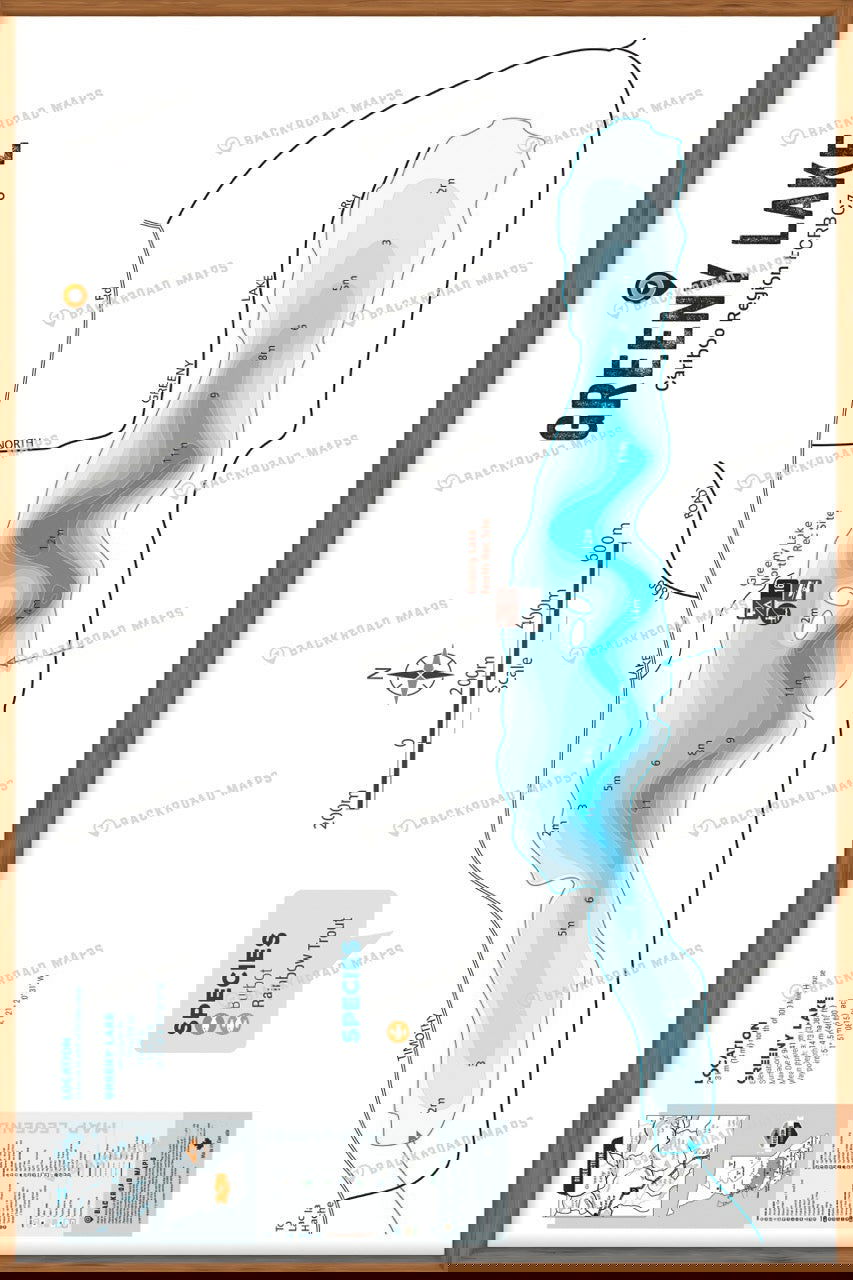 FCRBC76 Greeny Lake  - Wall Map - Backroad Maps