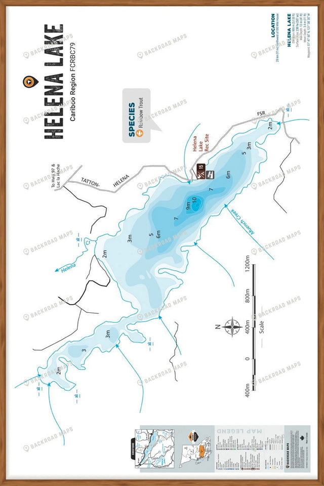 FCRBC79 Helena Lake  - Wall Map - Backroad Maps