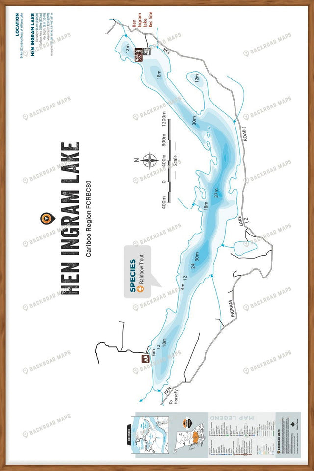 FCRBC80 Hen Ingram (9 Mile)  - Wall Map - Backroad Maps