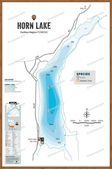 FCRBC82 Horn Lake  - Wall Map - Backroad Maps