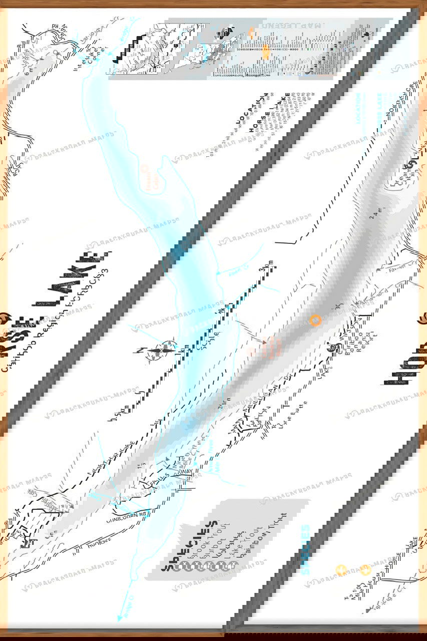 FCRBC83 Horse Lake - 100 Mile Area  - Wall Map - Backroad Maps