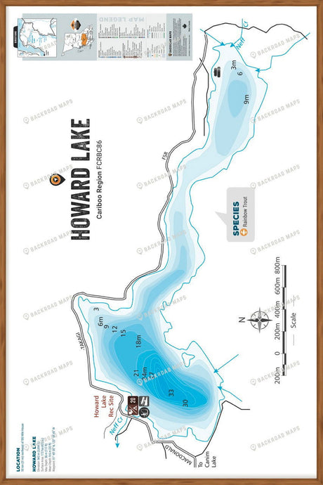 FCRBC86 Howard Lake  - Wall Map - Backroad Maps