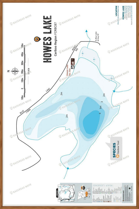 FCRBC87 Howes Lake  - Wall Map - Backroad Maps