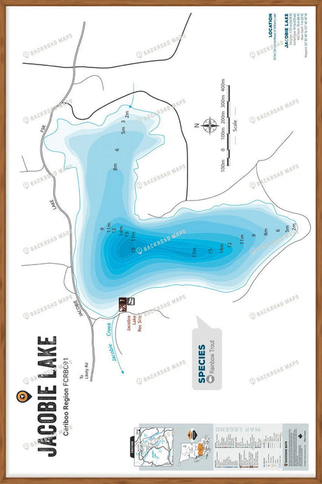 FCRBC91 Jacobie Lake  - Wall Map - Backroad Maps