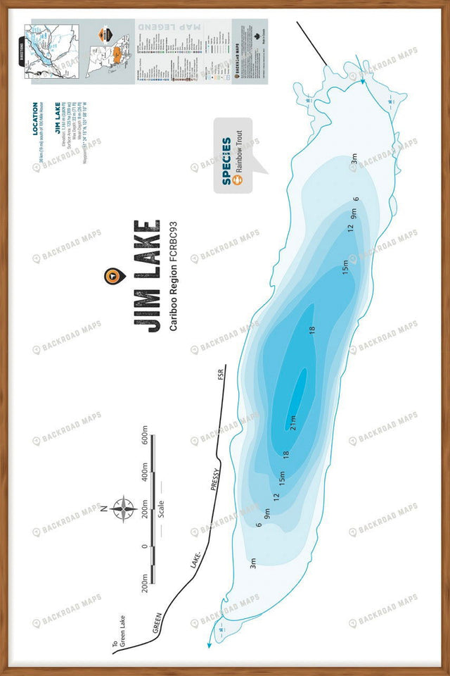FCRBC93 Jim Lake  - Wall Map - Backroad Maps