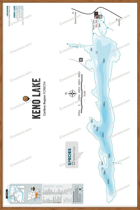 FCRBC94 Keno Lake  - Wall Map - Backroad Maps