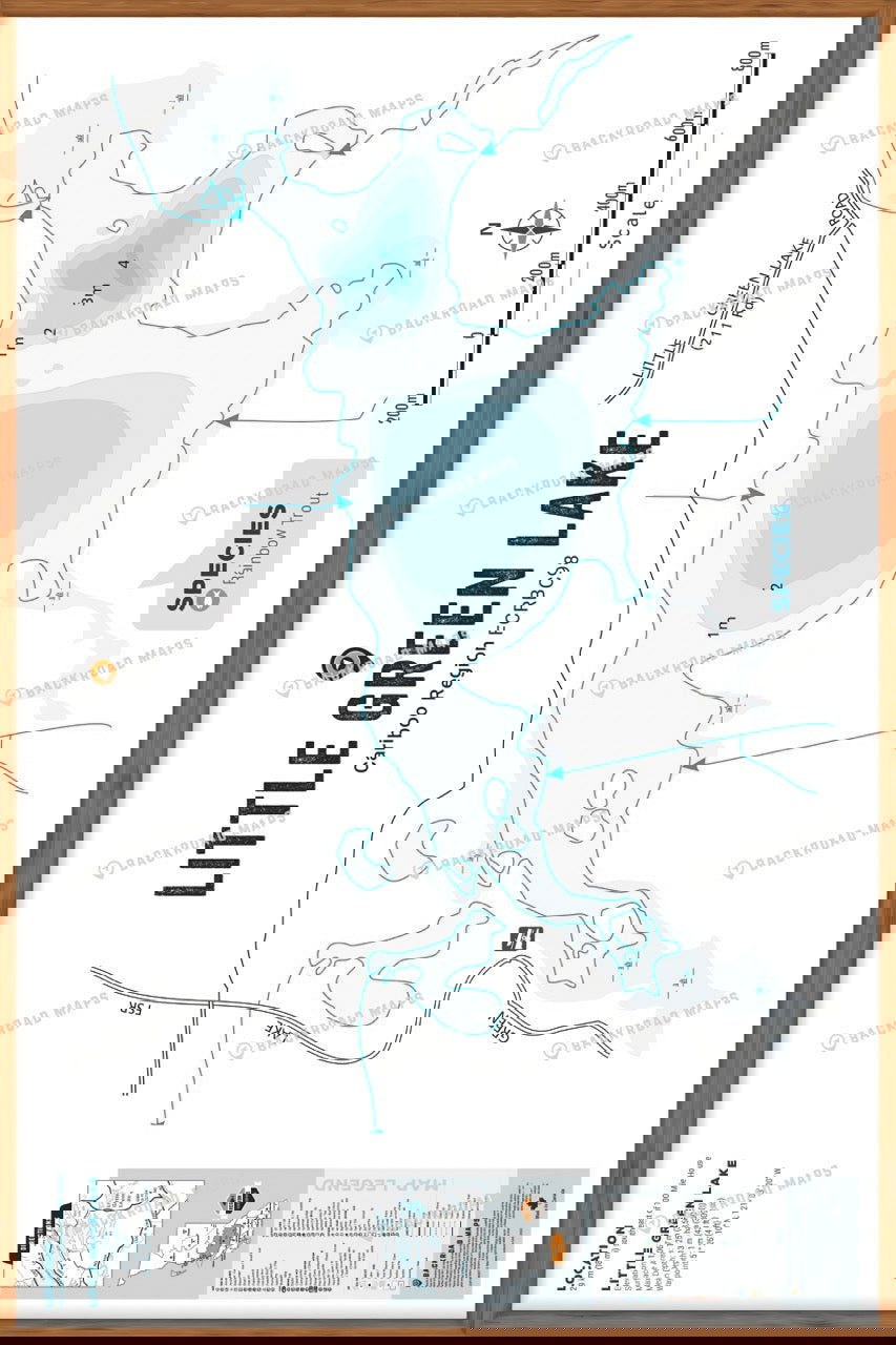 FCRBC98 Little Green  - Wall Map - Backroad Maps