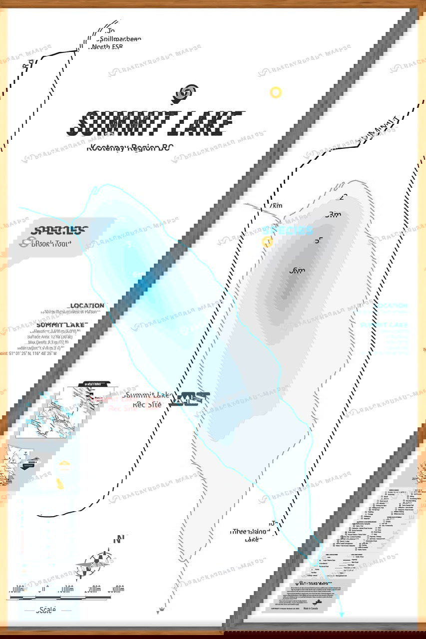 FKRBC102 Summit Lake - Parson - Wall Map - Backroad Maps