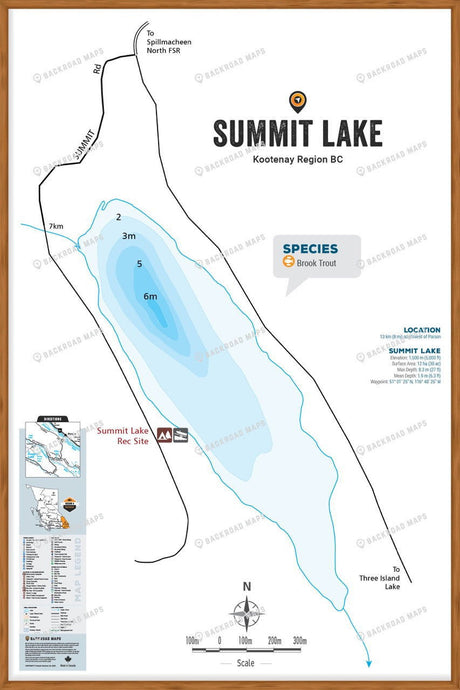 FKRBC102 Summit Lake - Parson - Wall Map - Backroad Maps