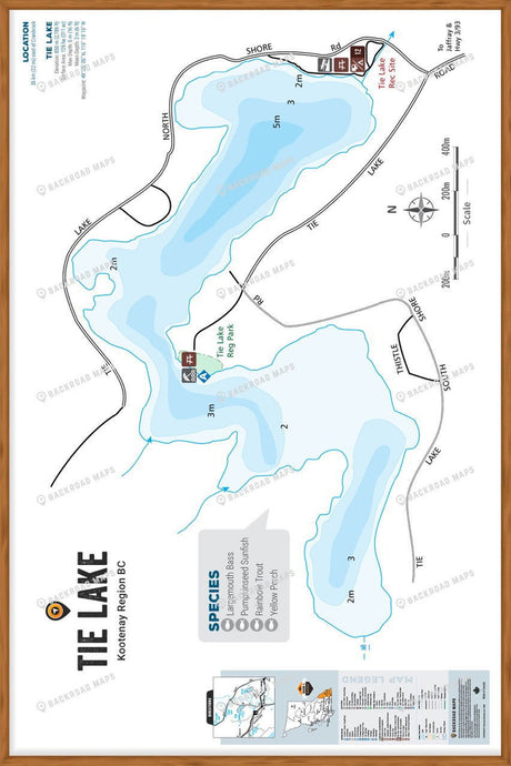 FKRBC106 Tie Lake - Wall Map - Backroad Maps