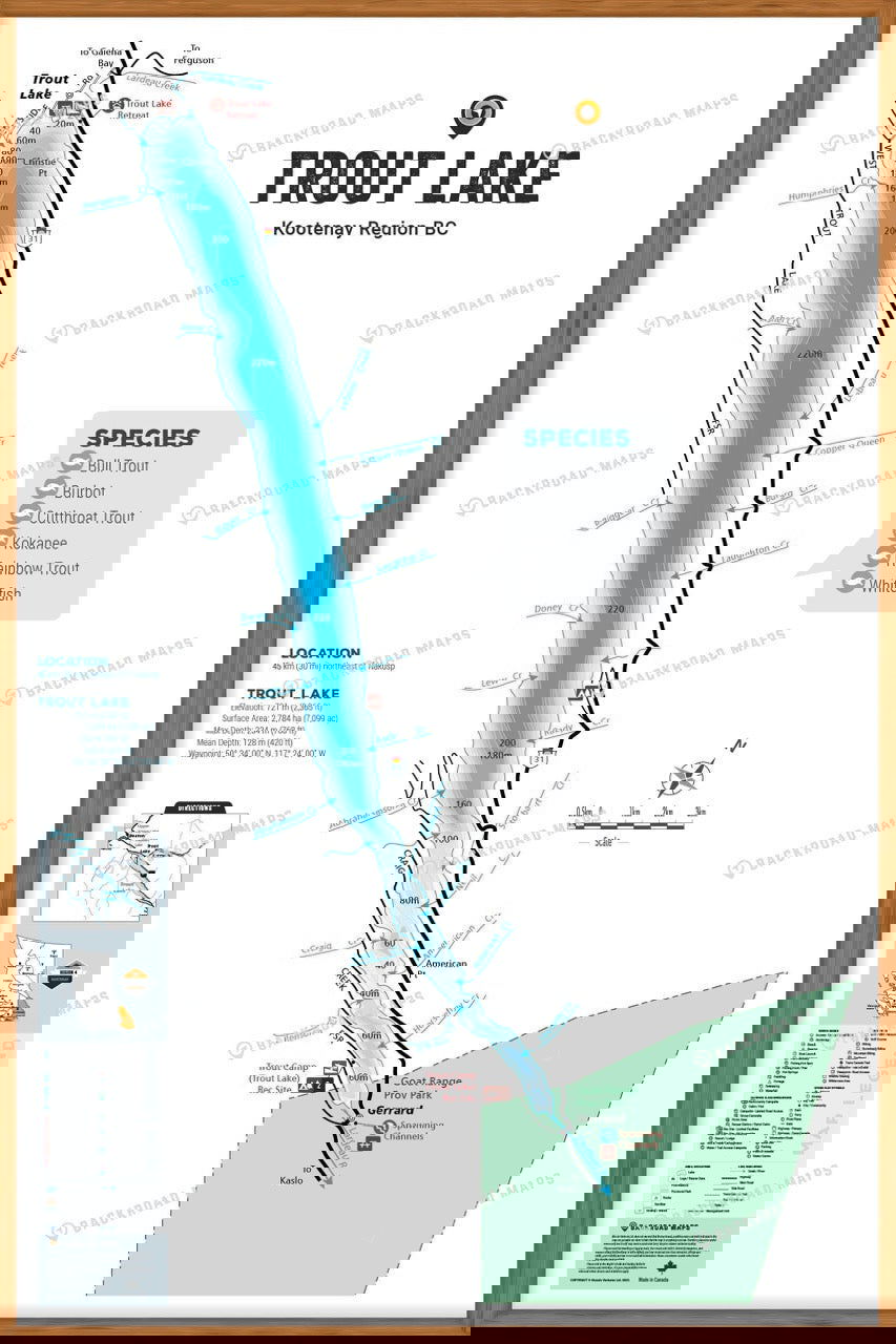 FKRBC107 Trout Lake - Wall Map - Backroad Maps
