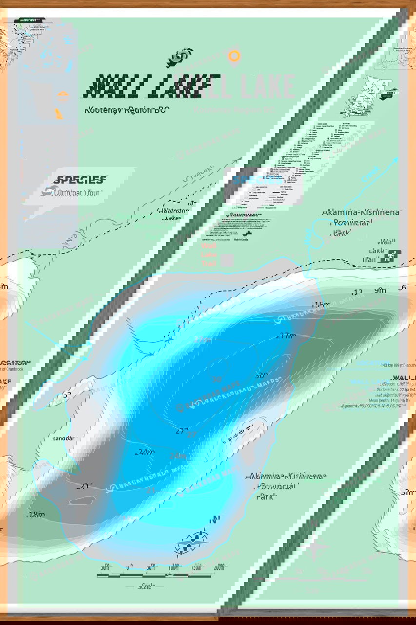 FKRBC108 Wall Lake - Wall Map - Backroad Maps