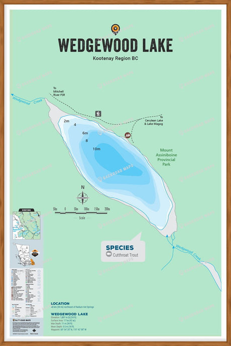 FKRBC111 Wedgewood Lake - Wall Map - Backroad Maps