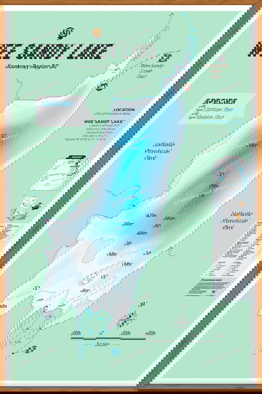 FKRBC112 Wee Sandy Lake - Wall Map - Backroad Maps