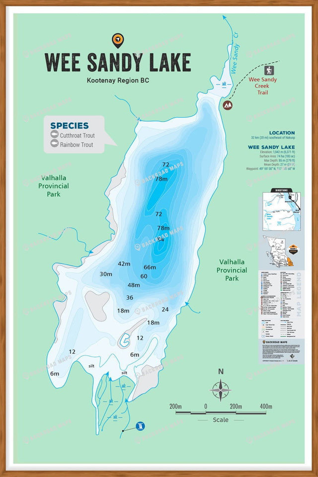 FKRBC112 Wee Sandy Lake - Wall Map - Backroad Maps
