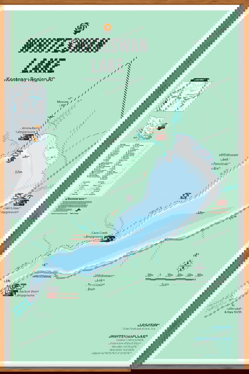 FKRBC114 Whiteswan Lake - Wall Map - Backroad Maps