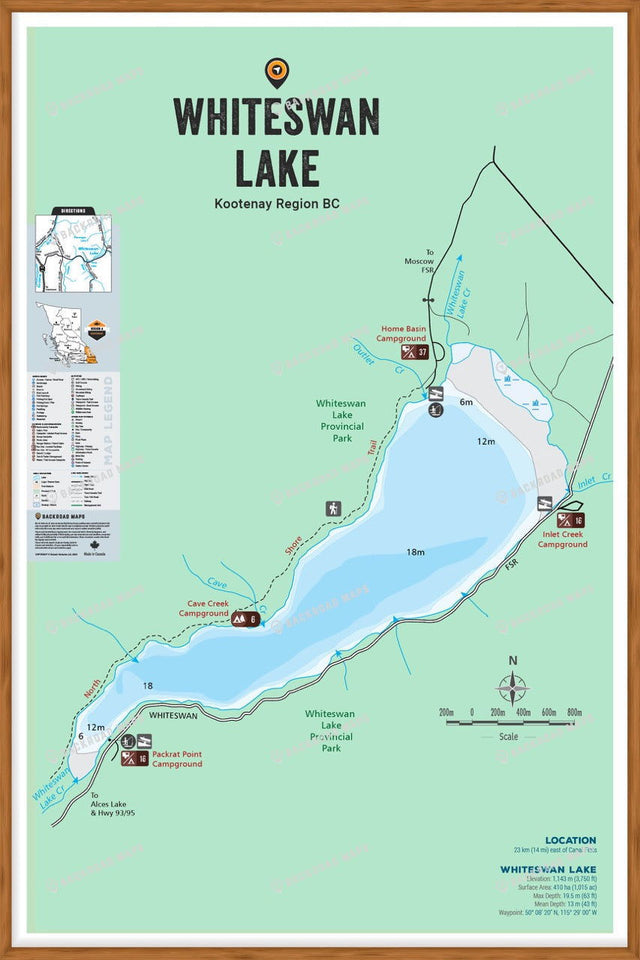 FKRBC114 Whiteswan Lake - Wall Map - Backroad Maps