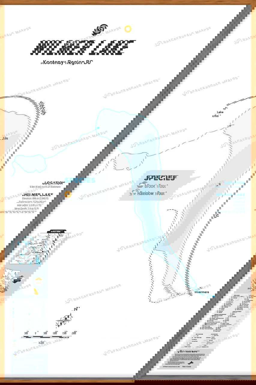 FKRBC118 Wilmer Lake - Wall Map - Backroad Maps