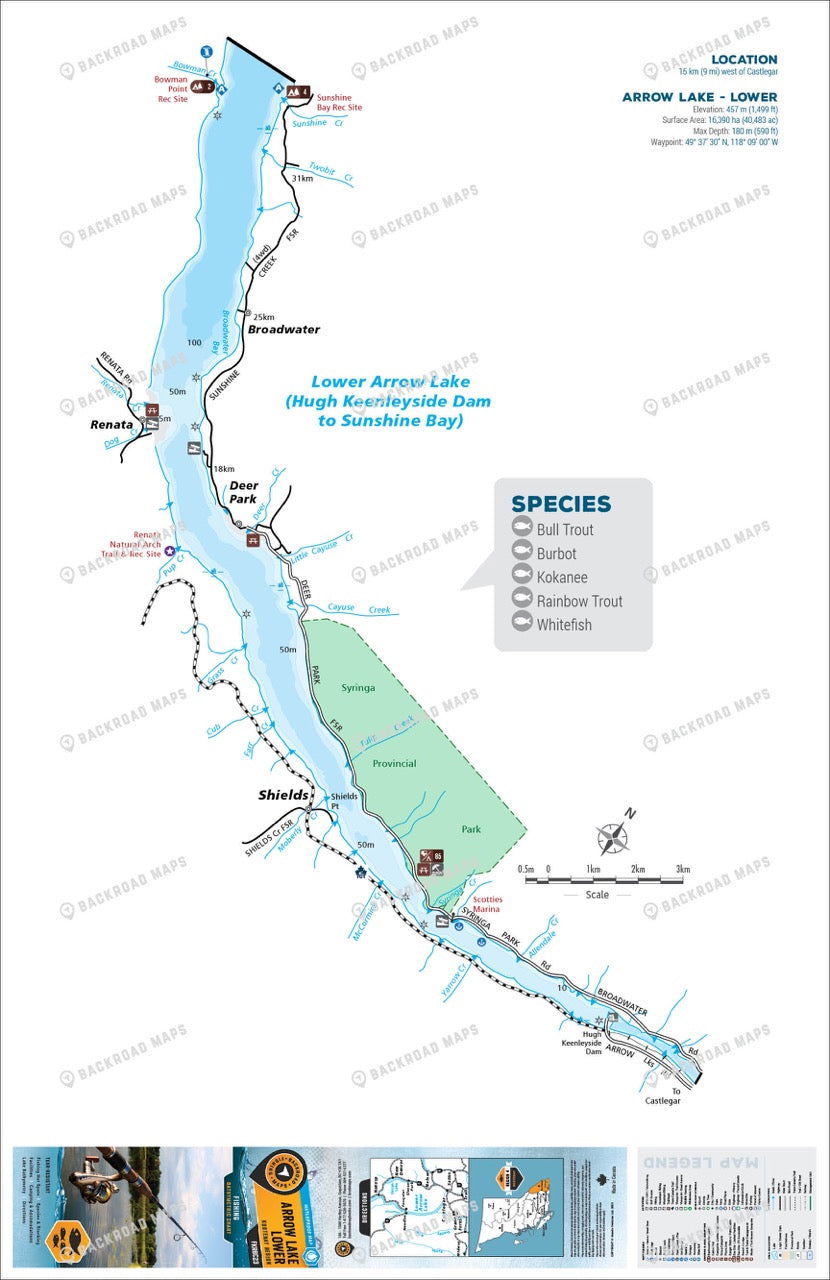FKRBC23 Arrow Lake - Lower - Backroad Maps