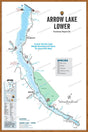 FKRBC23 Arrow Lake - Lower - Wall Map - Backroad Maps