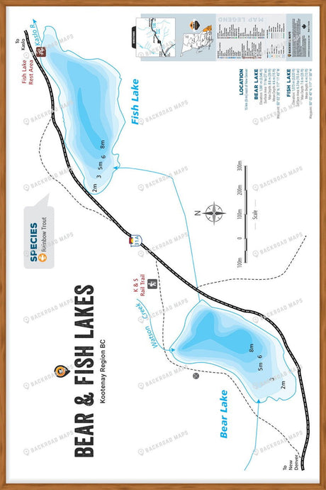 FKRBC25 Bear & Fish Lakes - Wall Map - Backroad Maps