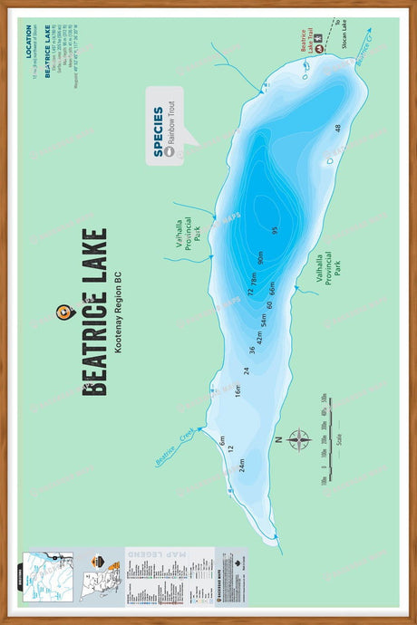 FKRBC26 Beatrice Lake - Wall Map - Backroad Maps