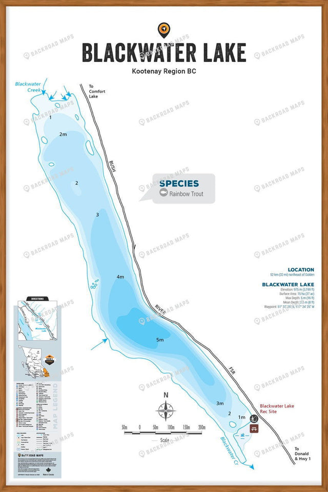 FKRBC31 Blackwater Lake - Wall Map - Backroad Maps