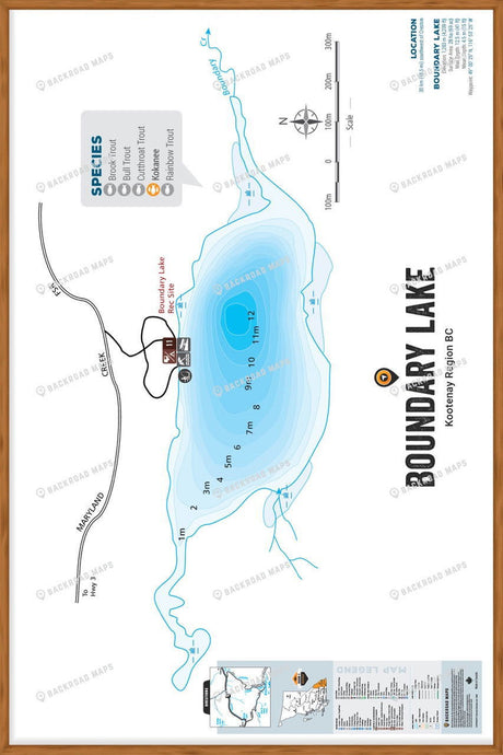 FKRBC32 Boundary Lake - Wall Map - Backroad Maps