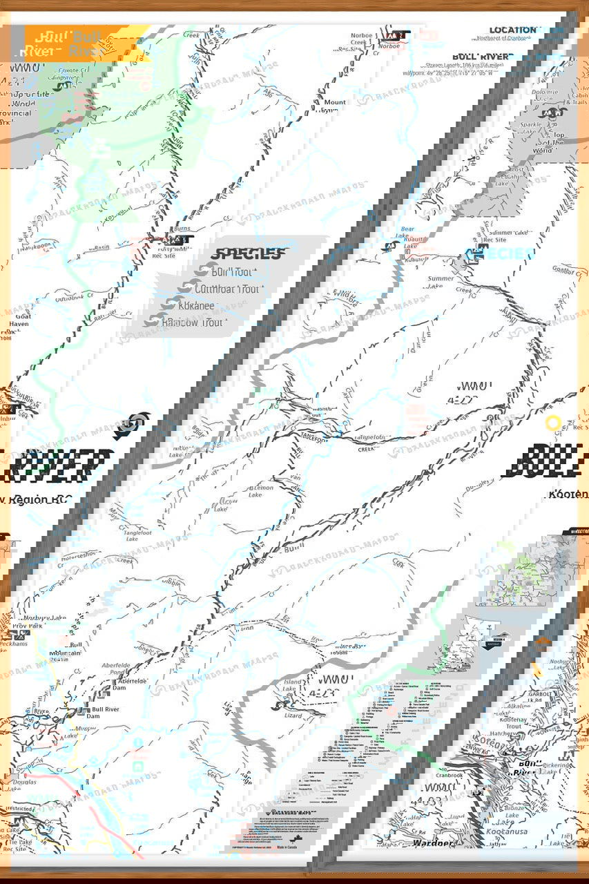 FKRBC35 Bull River - Wall Map - Backroad Maps