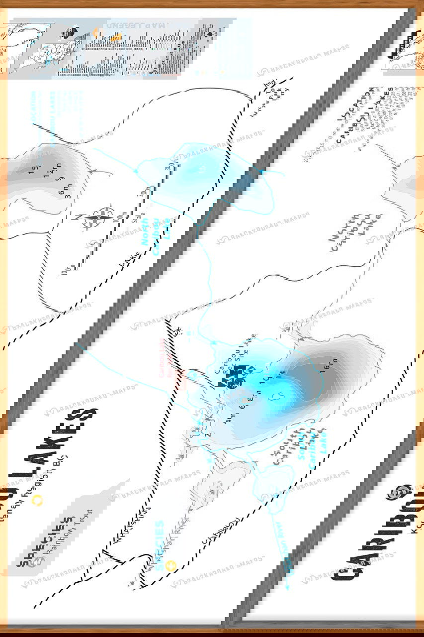 FKRBC38 Caribou Lakes - Wall Map - Backroad Maps