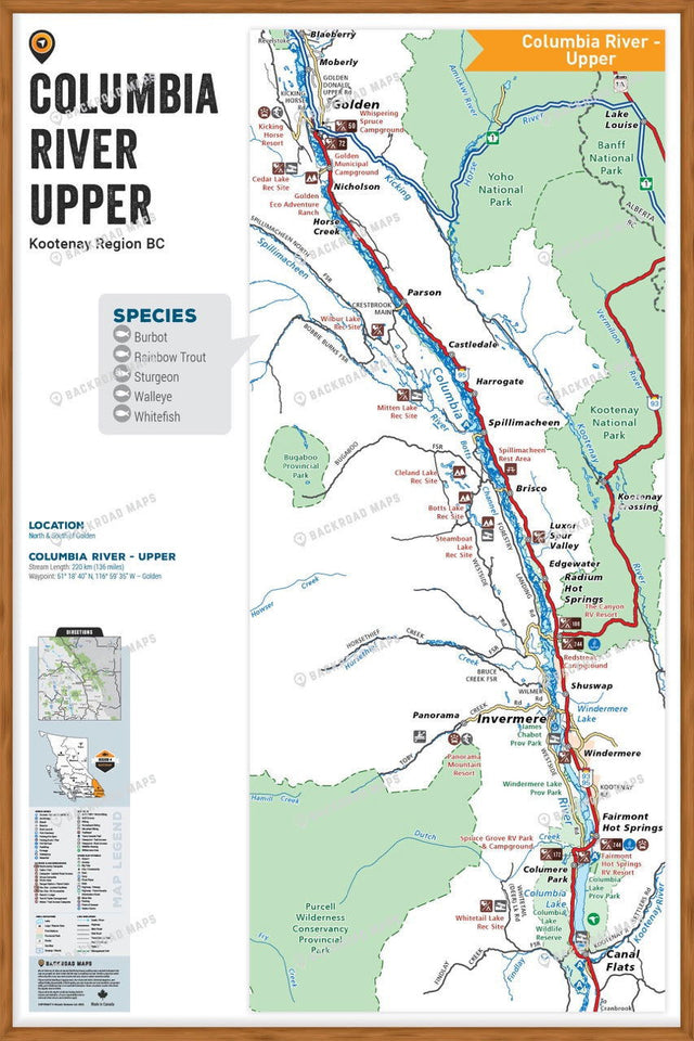 FKRBC46 Columbia River - Wall Map - Backroad Maps