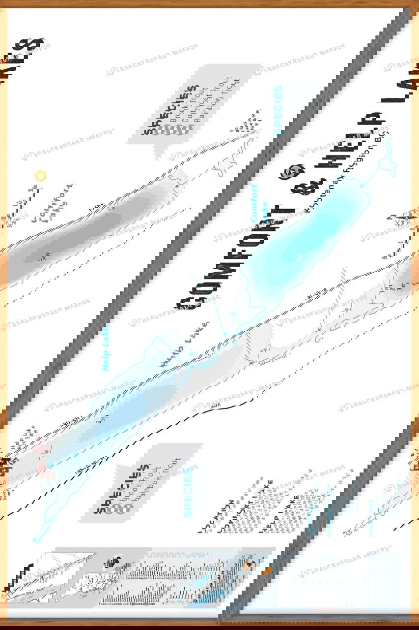 FKRBC49 Comfort & Help Lakes - Wall Map - Backroad Maps