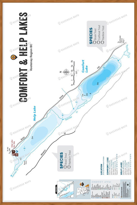 FKRBC49 Comfort & Help Lakes - Wall Map - Backroad Maps