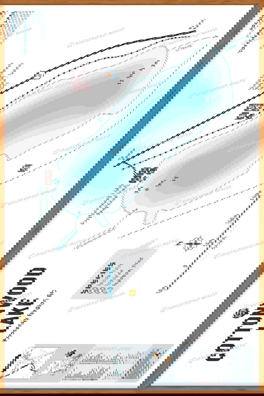 FKRBC50 Cottonwood Lake - Wall Map - Backroad Maps