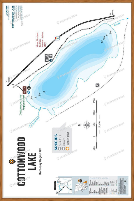 FKRBC50 Cottonwood Lake - Wall Map - Backroad Maps