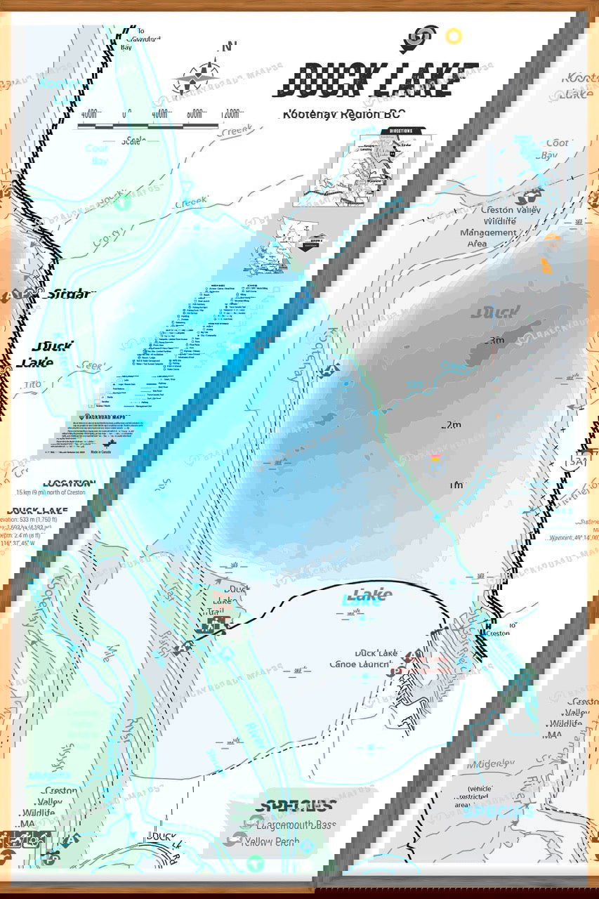 FKRBC52 Duck Lake - Wall Map - Backroad Maps
