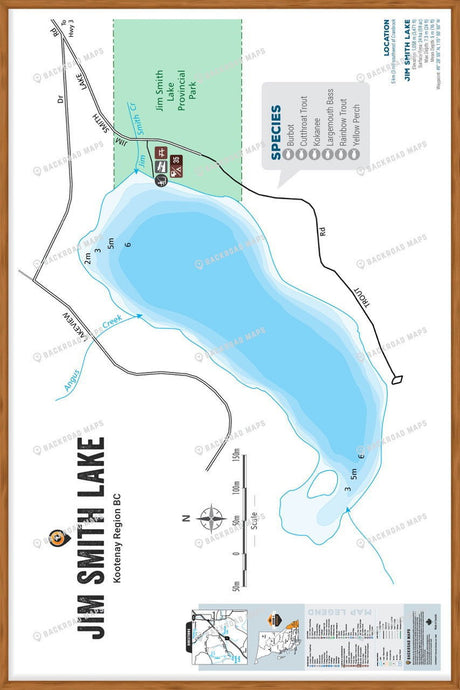 FKRBC65 Jim Smith Lake - Wall Map - Backroad Maps