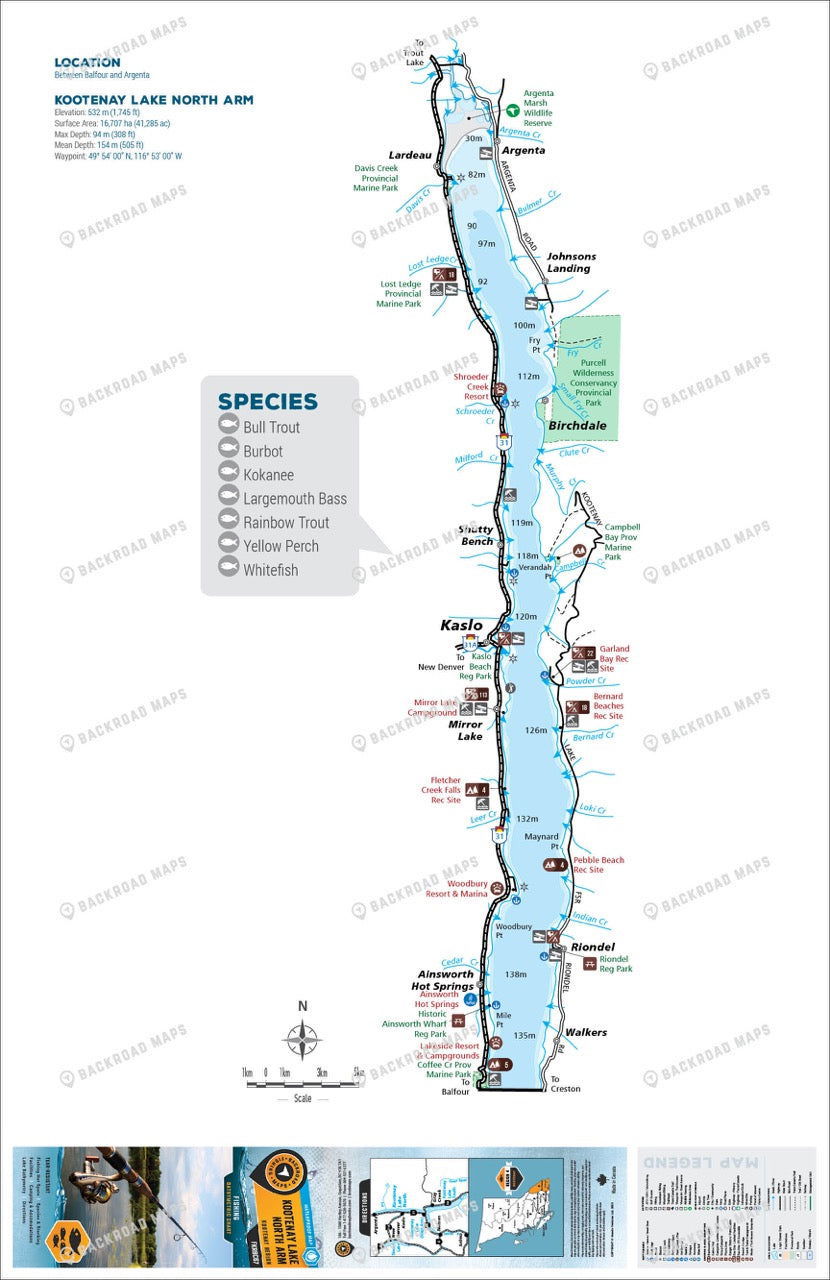 FKRBC67 Kootenay Lake - North - Backroad Maps