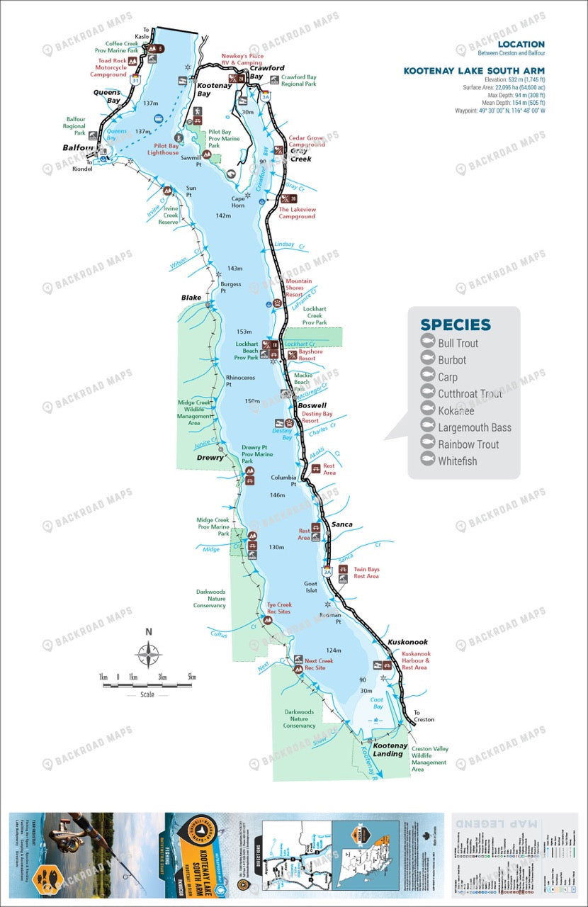 FKRBC68 Kootenay Lake - South - Backroad Maps