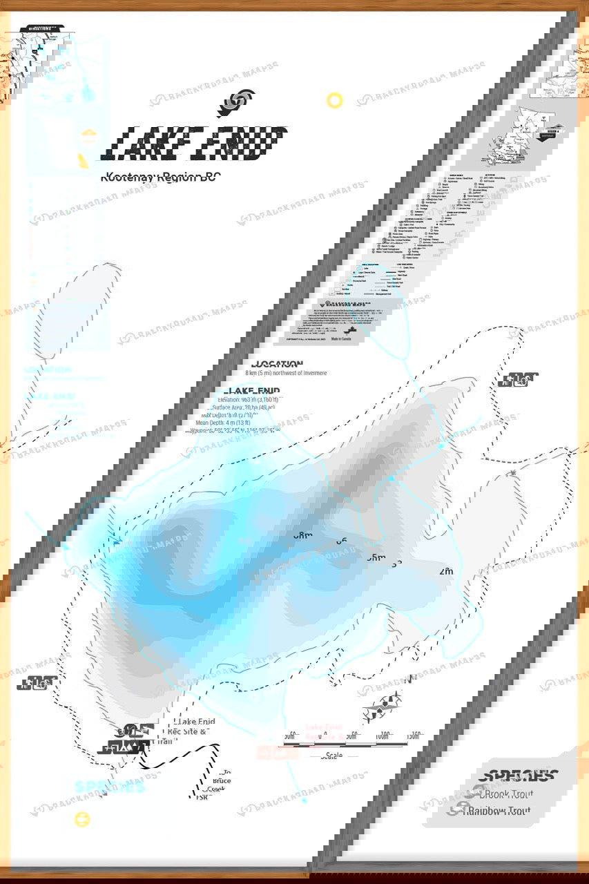 FKRBC72 Lake Enid - Wall Map - Backroad Maps